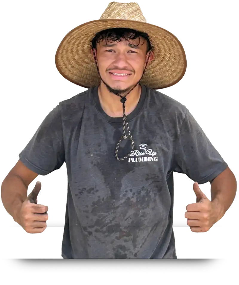 Rise Up Plumbing Employee Working Hard